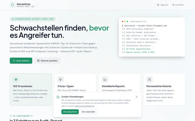 Screenshot von SecureScan