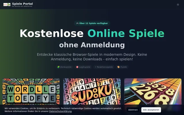 Screenshot von Spiele-Portal